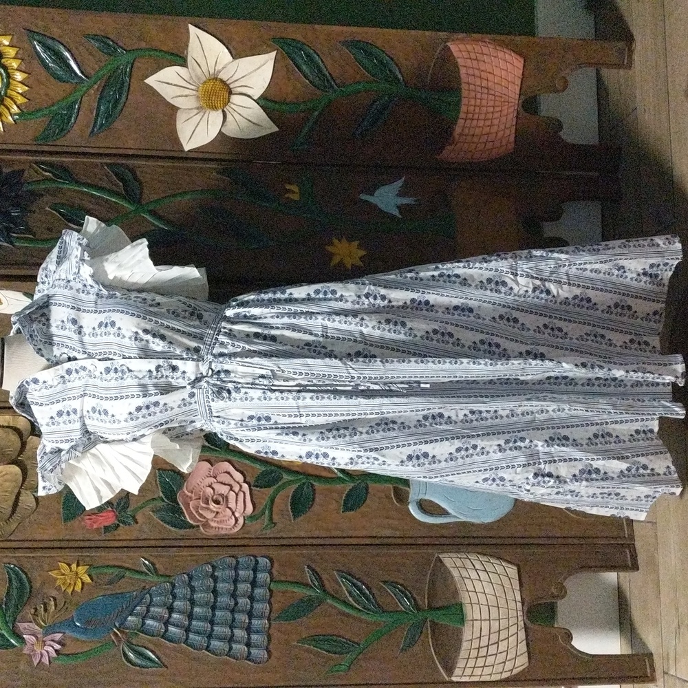 NWOT Evi Grintela The Shirt Dress with Pockets Angel Wing Sleeves Floral Size XS